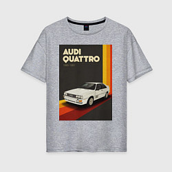 Футболка оверсайз женская Audi Quattro автомобиль, цвет: меланж