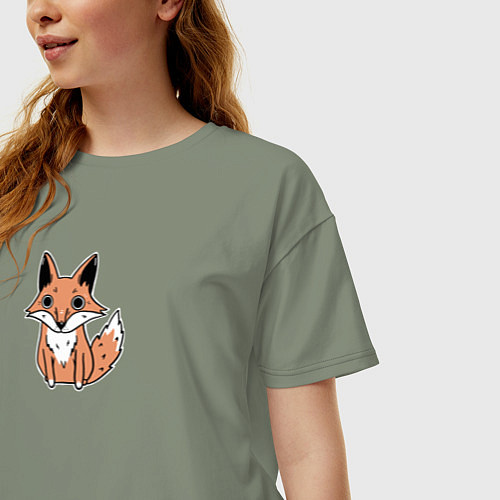 Женская футболка оверсайз Упоротая лиса / Авокадо – фото 3