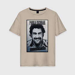 Футболка оверсайз женская Escobar draw portrait, цвет: миндальный