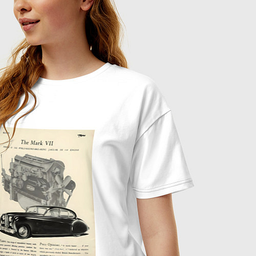 Женская футболка оверсайз Jaguar авто / Белый – фото 3