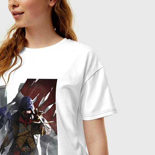 Женская футболка оверсайз Мужская футболка Assassins Creed Unity / Белый – фото 3