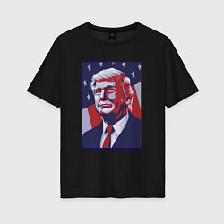Футболка оверсайз женская Дональд Трамп, цвет: черный
