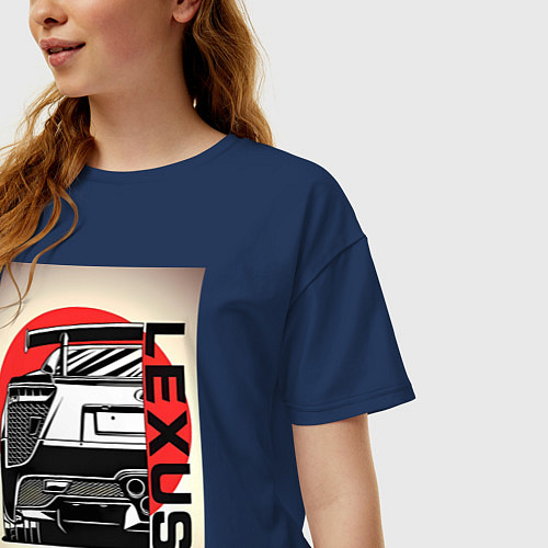 Женская футболка оверсайз Lexus автомобиль jdm / Тёмно-синий – фото 3