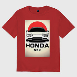 Футболка оверсайз женская Honda nsx автомобиль, цвет: красный