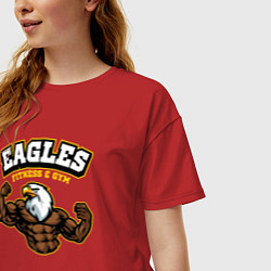Футболка оверсайз женская Eagles fitness, цвет: красный — фото 2
