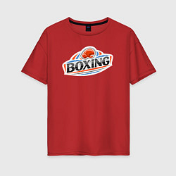 Футболка оверсайз женская Boxing team, цвет: красный