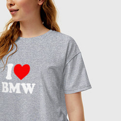 Футболка оверсайз женская I love my BMW, цвет: меланж — фото 2