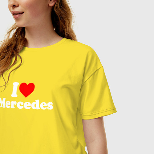 Женская футболка оверсайз I love Mercedes / Желтый – фото 3