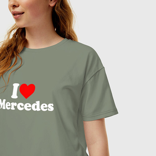 Женская футболка оверсайз I love Mercedes / Авокадо – фото 3