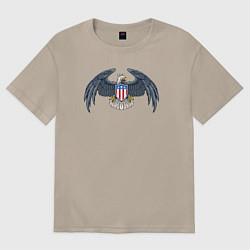 Футболка оверсайз женская Eagle USA, цвет: миндальный