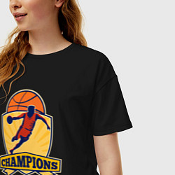 Футболка оверсайз женская Champion basketball, цвет: черный — фото 2