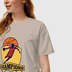 Футболка оверсайз женская Champion basketball, цвет: миндальный — фото 2