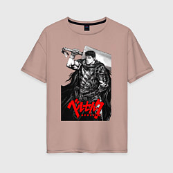 Футболка оверсайз женская Berserker - Гатс, цвет: пыльно-розовый
