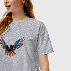 Футболка оверсайз женская Орёл Америки, цвет: меланж — фото 2