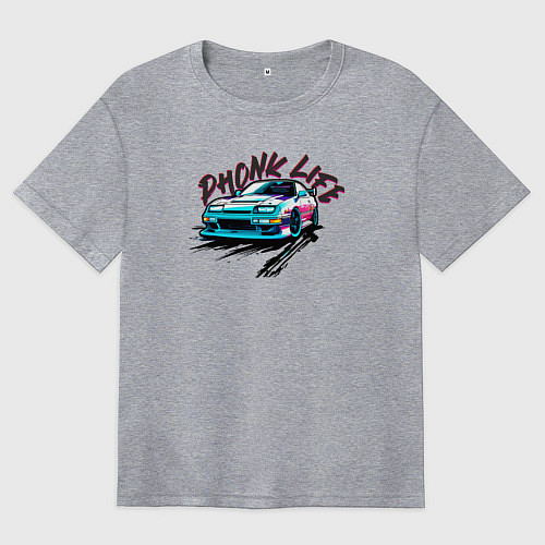 Женская футболка оверсайз Phonk life чёрный / Меланж – фото 1