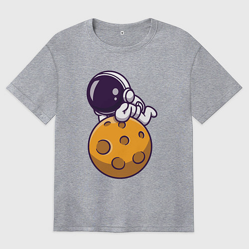 Женская футболка оверсайз Отдых на Луне / Меланж – фото 1