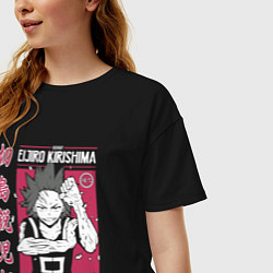 Футболка оверсайз женская Моя геройская академия My Hero Academia Эйдзиро Ки, цвет: черный — фото 2