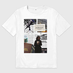 Футболка оверсайз женская Журналист эстетика, цвет: белый