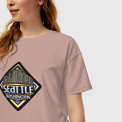Футболка оверсайз женская Seattle Washington, цвет: пыльно-розовый — фото 2