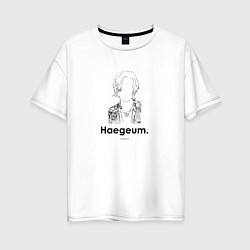 Футболка оверсайз женская BTS Agust D Haegeum, цвет: белый