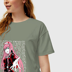 Футболка оверсайз женская Darling in the FranXX Милый из Франкса, цвет: авокадо — фото 2
