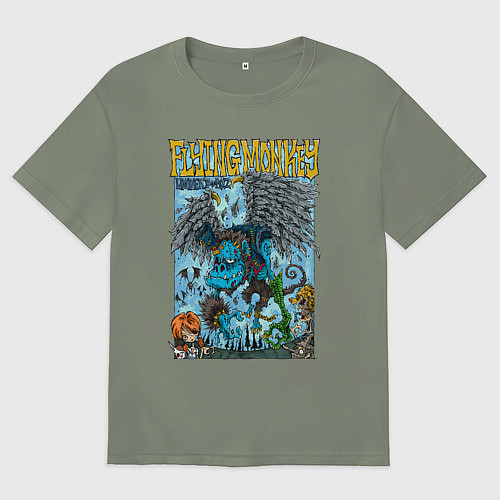 Женская футболка оверсайз Летающая обезьяна-монстр / Авокадо – фото 1