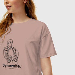Футболка оверсайз женская BTS Dynamite Park Ji-min, цвет: пыльно-розовый — фото 2