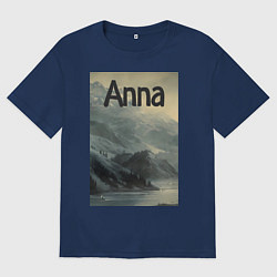 Футболка оверсайз женская Anna-горы, цвет: тёмно-синий
