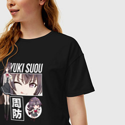 Футболка оверсайз женская Юки Суо - Аля иногда кокетничает со мной по-русски, цвет: черный — фото 2