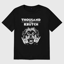 Футболка оверсайз женская Thousand Foot Krutch rock dog, цвет: черный