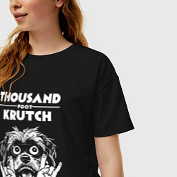 Футболка оверсайз женская Thousand Foot Krutch rock dog, цвет: черный — фото 2