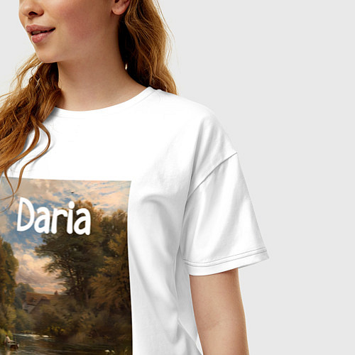 Женская футболка оверсайз Daria речка / Белый – фото 3