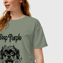 Футболка оверсайз женская Deep Purple - rock dog, цвет: авокадо — фото 2