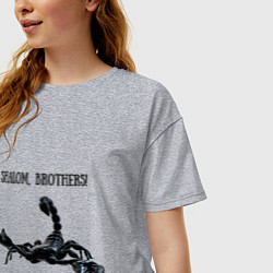 Футболка оверсайз женская Shalom, brothers - скорпион, цвет: меланж — фото 2