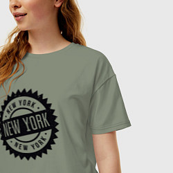 Футболка оверсайз женская Печать Нью-Йорка, цвет: авокадо — фото 2