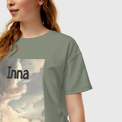 Футболка оверсайз женская Inna облака, цвет: авокадо — фото 2