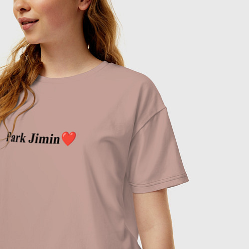 Женская футболка оверсайз BTS Park Jimin / Пыльно-розовый – фото 3