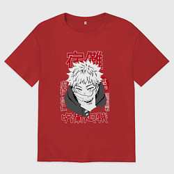Футболка оверсайз женская Магическая битва Итадори Itadori, цвет: красный