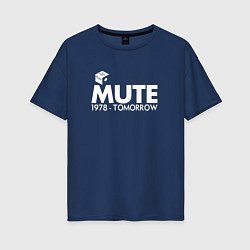 Футболка оверсайз женская Depeche Mode - Mute Records, цвет: тёмно-синий