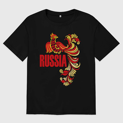 Женская футболка оверсайз Russia / Черный – фото 1
