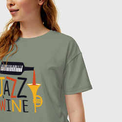 Футболка оверсайз женская Джаз и винишко, цвет: авокадо — фото 2