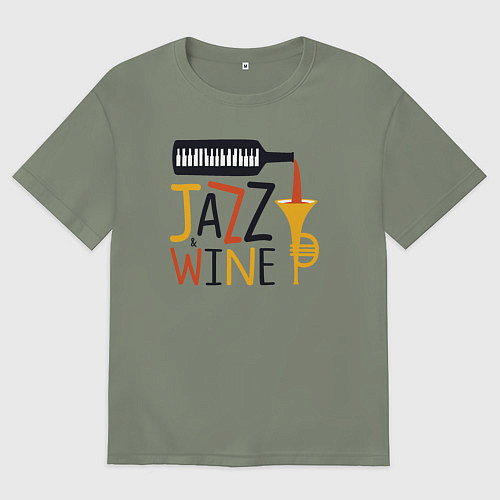 Женская футболка оверсайз Джаз и винишко / Авокадо – фото 1