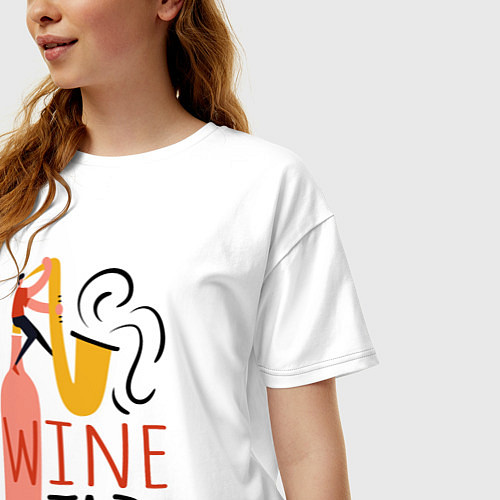 Женская футболка оверсайз Винишко и джаз / Белый – фото 3