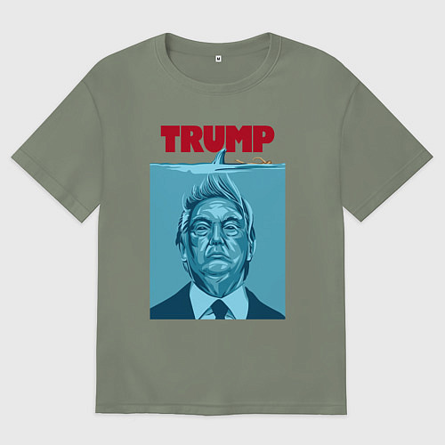 Женская футболка оверсайз Трамп - челюсти / Авокадо – фото 1