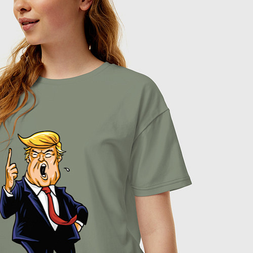 Женская футболка оверсайз Злой Трамп / Авокадо – фото 3