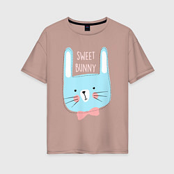 Футболка оверсайз женская Sweet bunny, цвет: пыльно-розовый