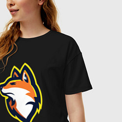 Футболка оверсайз женская Fox team, цвет: черный — фото 2