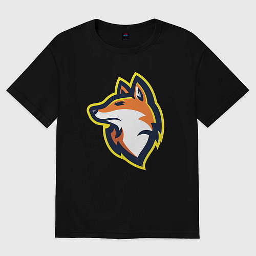 Женская футболка оверсайз Fox team / Черный – фото 1