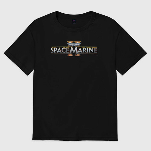 Женская футболка оверсайз Warhammer 40000 space marine 2 / Черный – фото 1