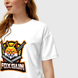 Футболка оверсайз женская Fox gun, цвет: белый — фото 2